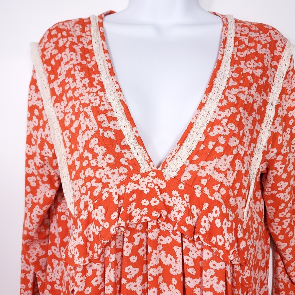 Y2K Free People Cottagecore Fairy Whimsy Babydoll Mini Oversize Dress /Top Small - Picture 2 of 10